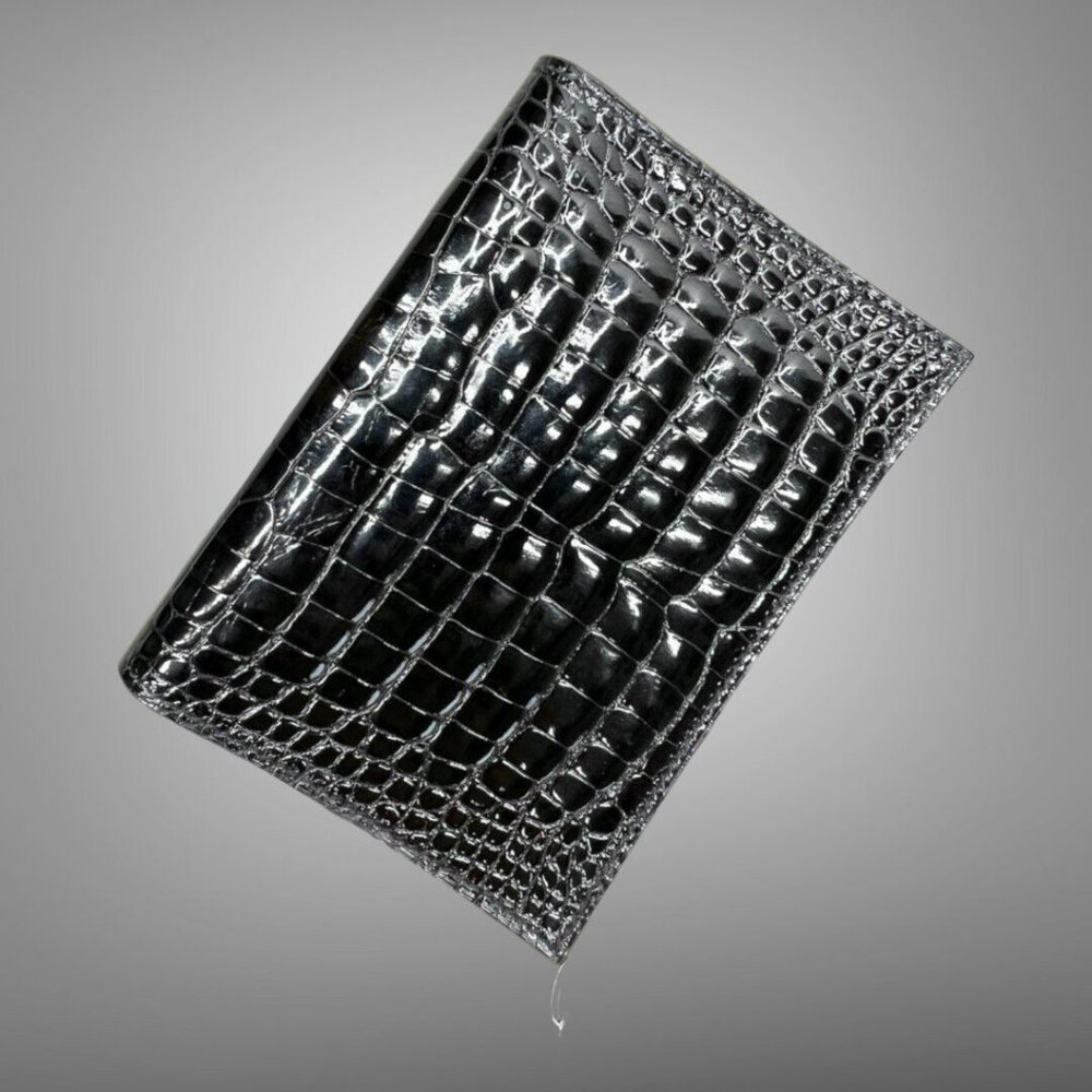 Hermes New in Box GM Agenda Cover Black Alligator Mississippiensis Lisse